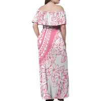 Polynesian Tiare Flower Pink Pastel Vibes Family Matching Off Shoulder Maxi Dress and Hawaiian Shirt LT14 - Polynesian Pride