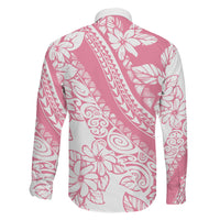 Polynesian Tiare Flower Pink Pastel Vibes Family Matching Off Shoulder Short Dress and Hawaiian Shirt LT14 - Polynesian Pride
