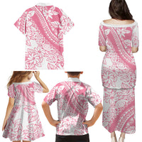 Polynesian Tiare Flower Pink Pastel Vibes Family Matching Puletasi and Hawaiian Shirt LT14 - Polynesian Pride