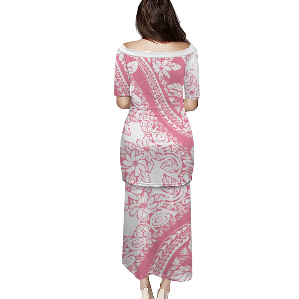 Polynesian Tiare Flower Pink Pastel Vibes Family Matching Puletasi and Hawaiian Shirt LT14 - Polynesian Pride
