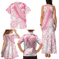 Polynesian Tiare Flower Pink Pastel Vibes Family Matching Tank Maxi Dress and Hawaiian Shirt LT14 - Polynesian Pride