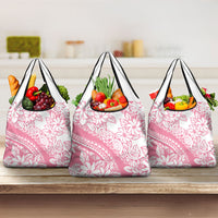 Polynesian Tiare Flower Pink Pastel Vibes Grocery Bag
