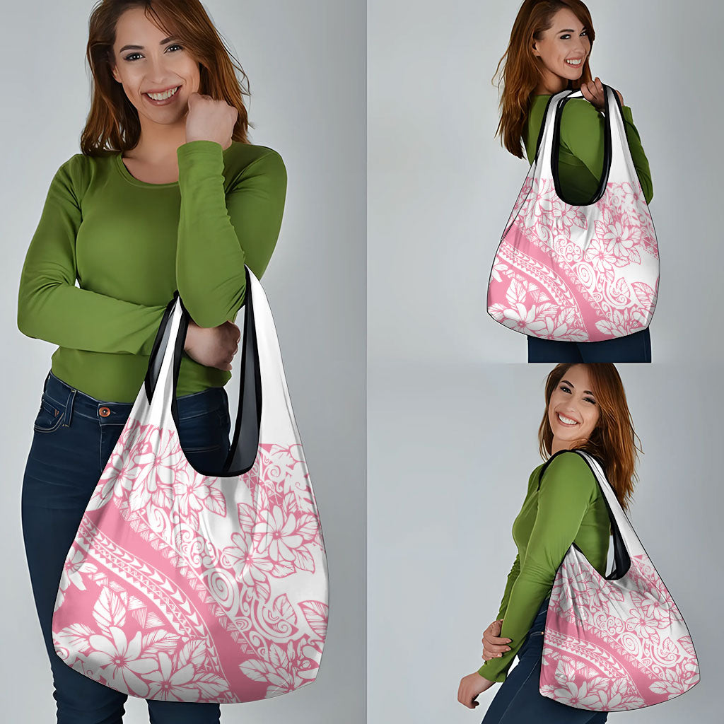 Polynesian Tiare Flower Pink Pastel Vibes Grocery Bag