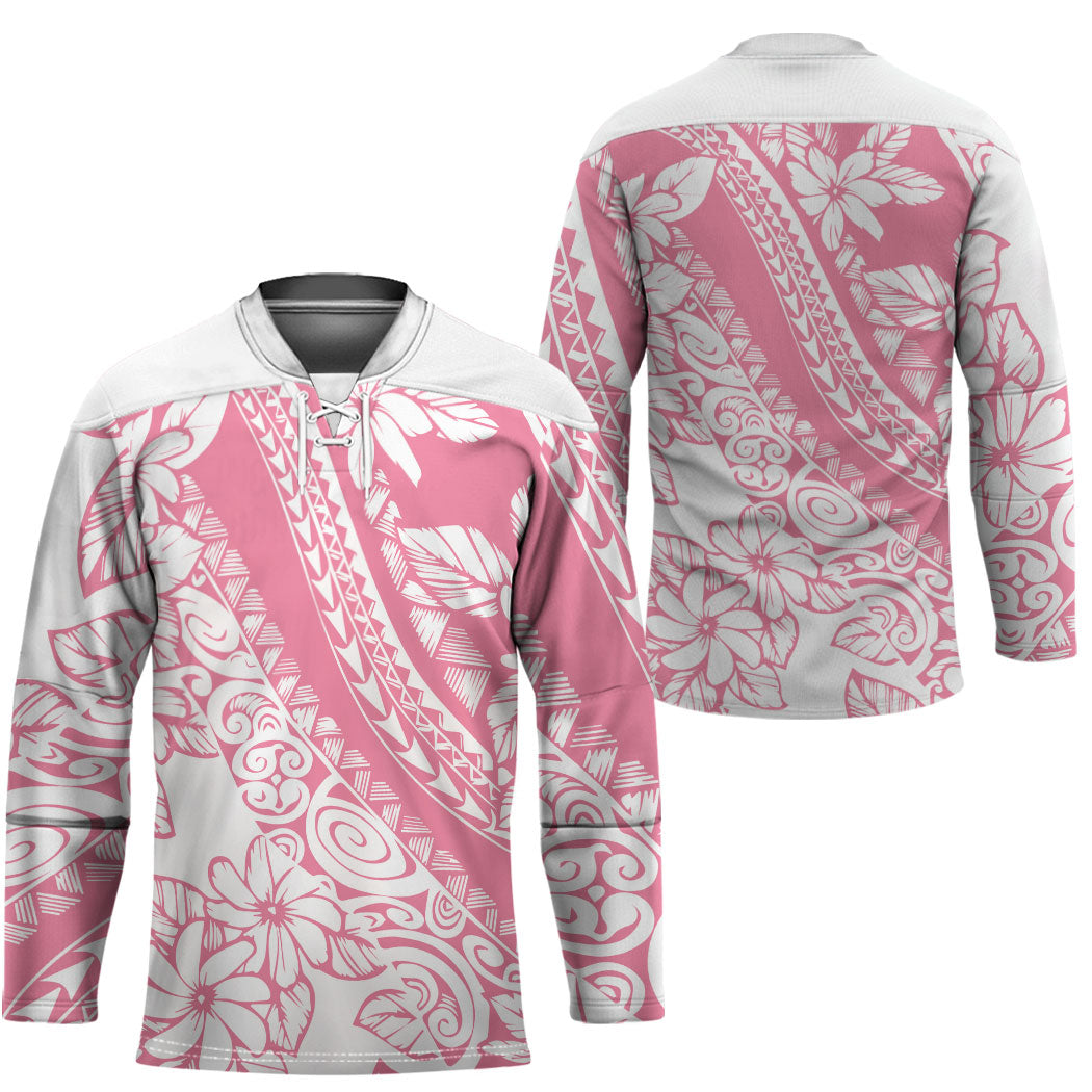Polynesian Tiare Flower Pink Pastel Vibes Hockey Jersey