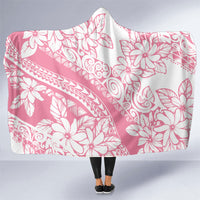 Polynesian Tiare Flower Pink Pastel Vibes Hooded Blanket