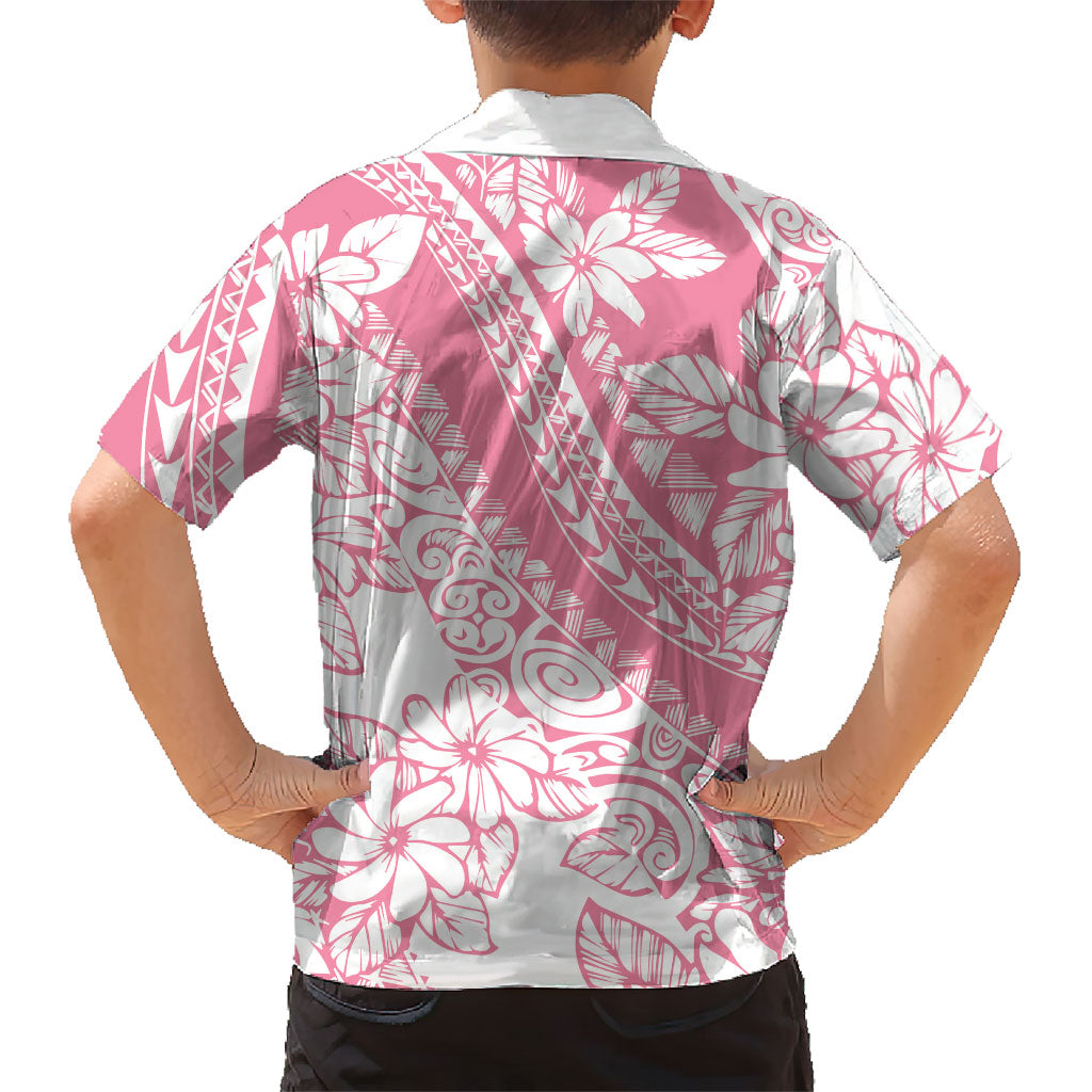 Polynesian Tiare Flower Pink Pastel Vibes Kid Hawaiian Shirt