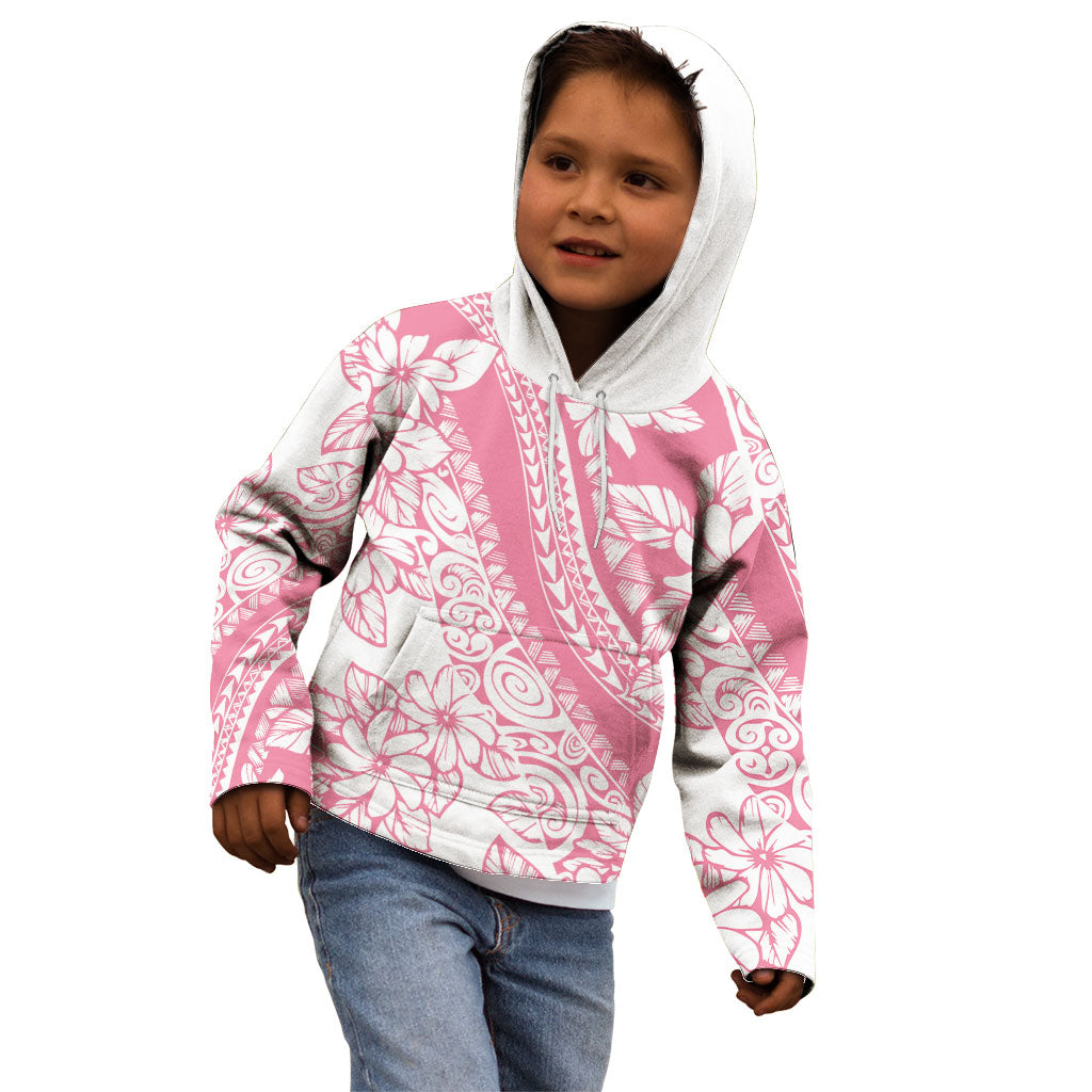 Polynesian Tiare Flower Pink Pastel Vibes Kid Hoodie