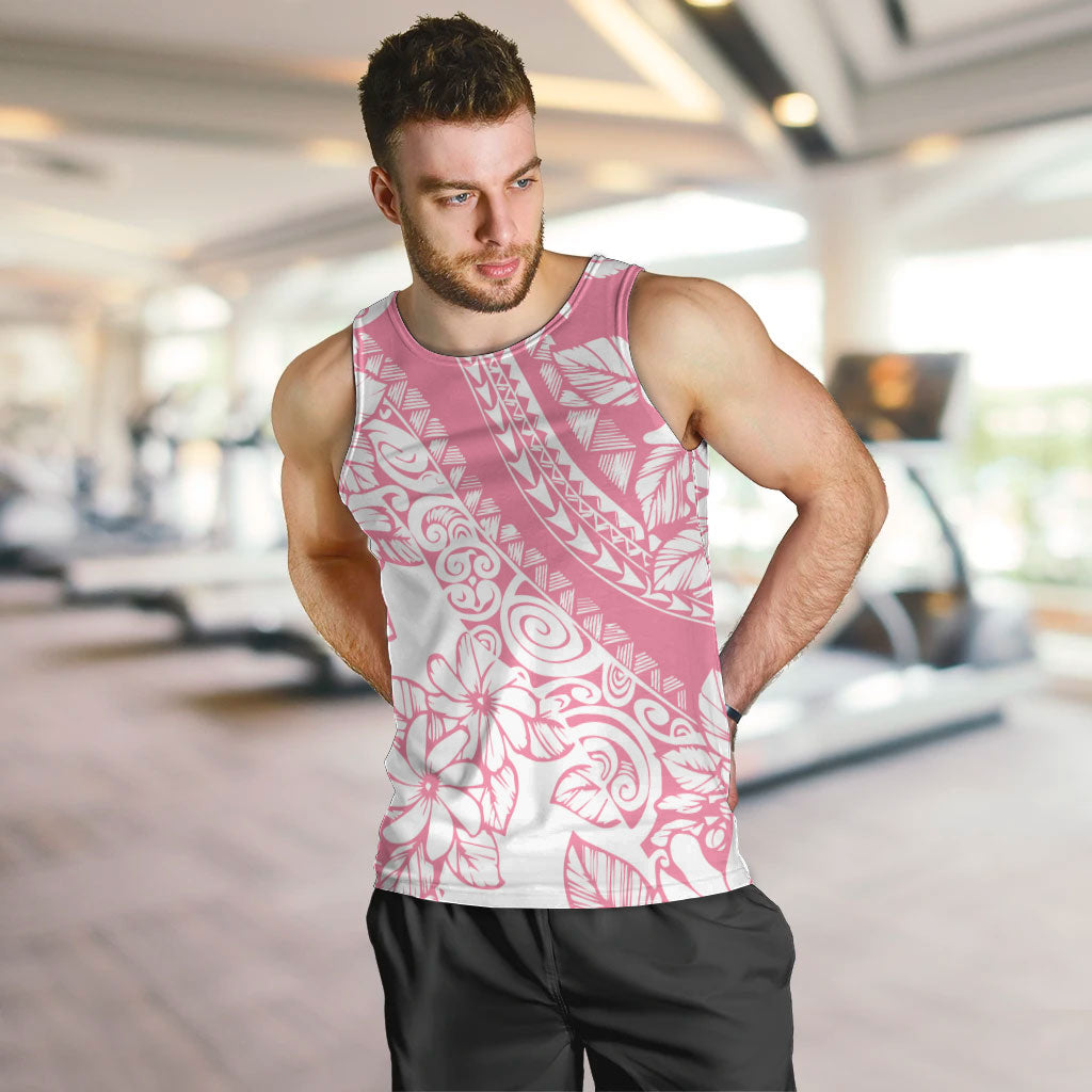 Polynesian Tiare Flower Pink Pastel Vibes Men Tank Top LT14 Pink - Polynesian Pride