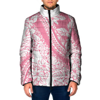 Polynesian Tiare Flower Pink Pastel Vibes Padded Jacket