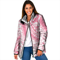 Polynesian Tiare Flower Pink Pastel Vibes Padded Jacket