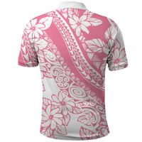 Polynesian Tiare Flower Pink Pastel Vibes Polo Shirt