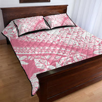 Polynesian Tiare Flower Pink Pastel Vibes Quilt Bed Set