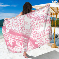 Polynesian Tiare Flower Pink Pastel Vibes Sarong