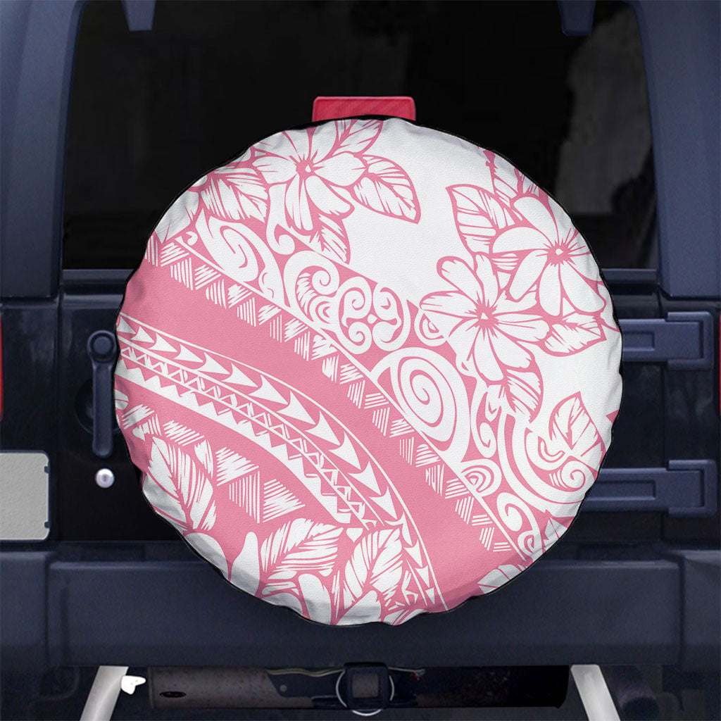 Polynesian Tiare Flower Pink Pastel Vibes Spare Tire Cover LT14 No hole Pink - Polynesian Pride