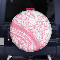 Polynesian Tiare Flower Pink Pastel Vibes Spare Tire Cover LT14 No hole Pink - Polynesian Pride