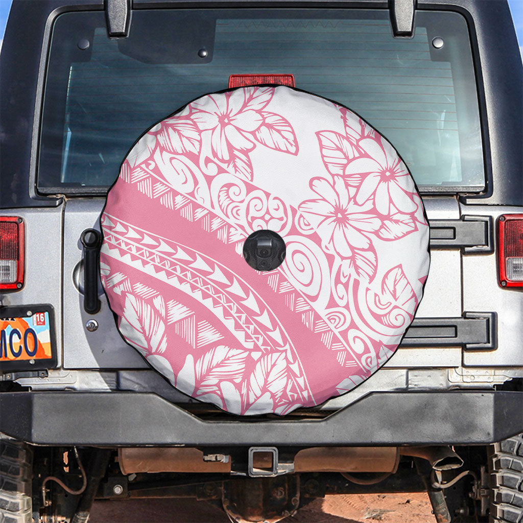 Polynesian Tiare Flower Pink Pastel Vibes Spare Tire Cover LT14 Pink - Polynesian Pride