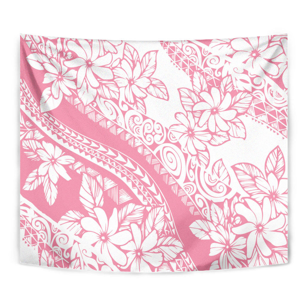 Polynesian Tiare Flower Pink Pastel Vibes Tapestry