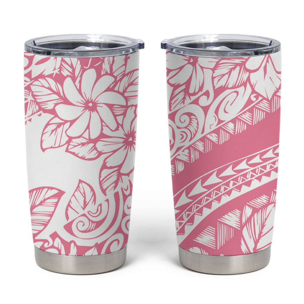 Polynesian Tiare Flower Pink Pastel Vibes Tumbler Cup LT14 Pink - Polynesian Pride