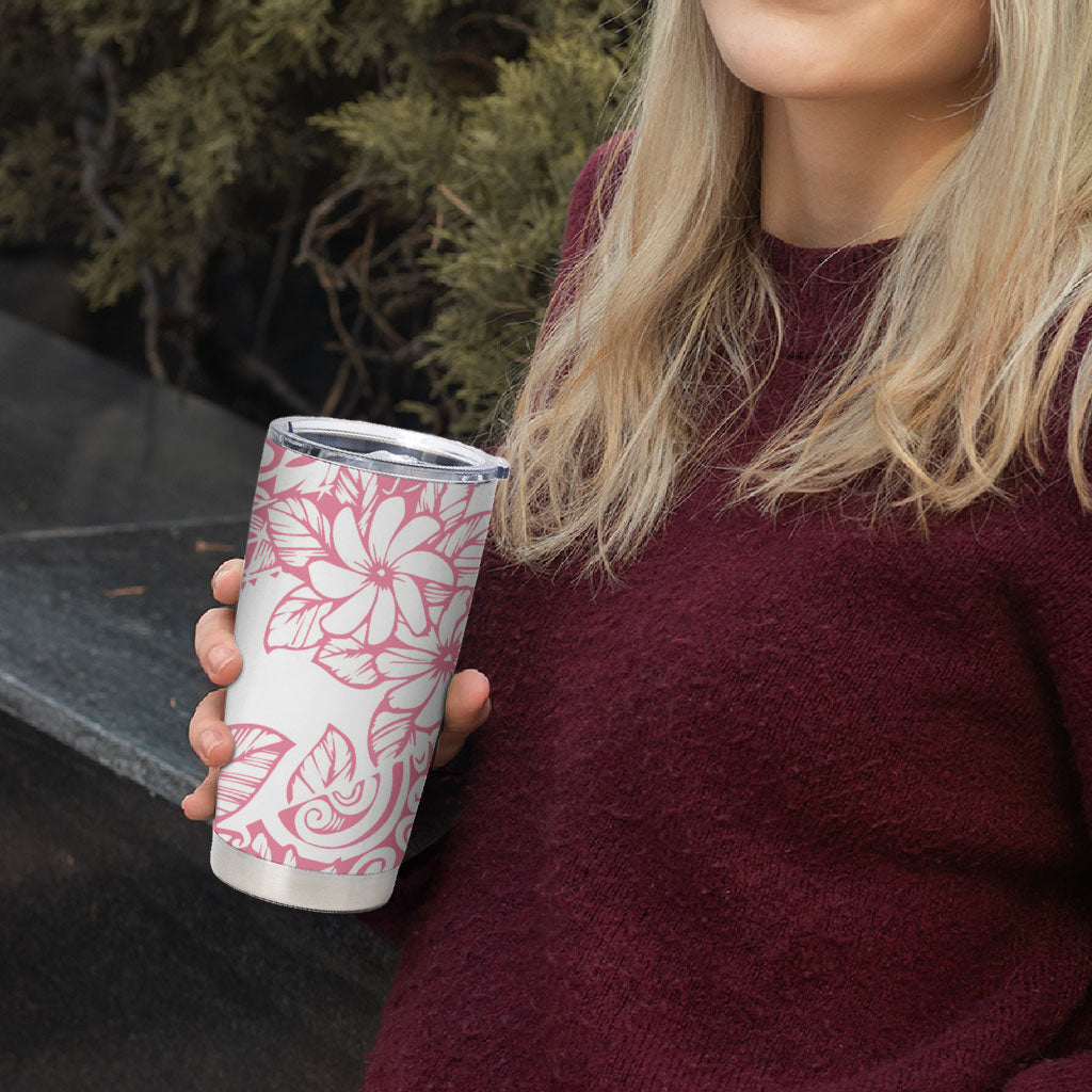 Polynesian Tiare Flower Pink Pastel Vibes Tumbler Cup LT14 - Polynesian Pride