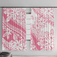 Polynesian Tiare Flower Pink Pastel Vibes Window Curtain