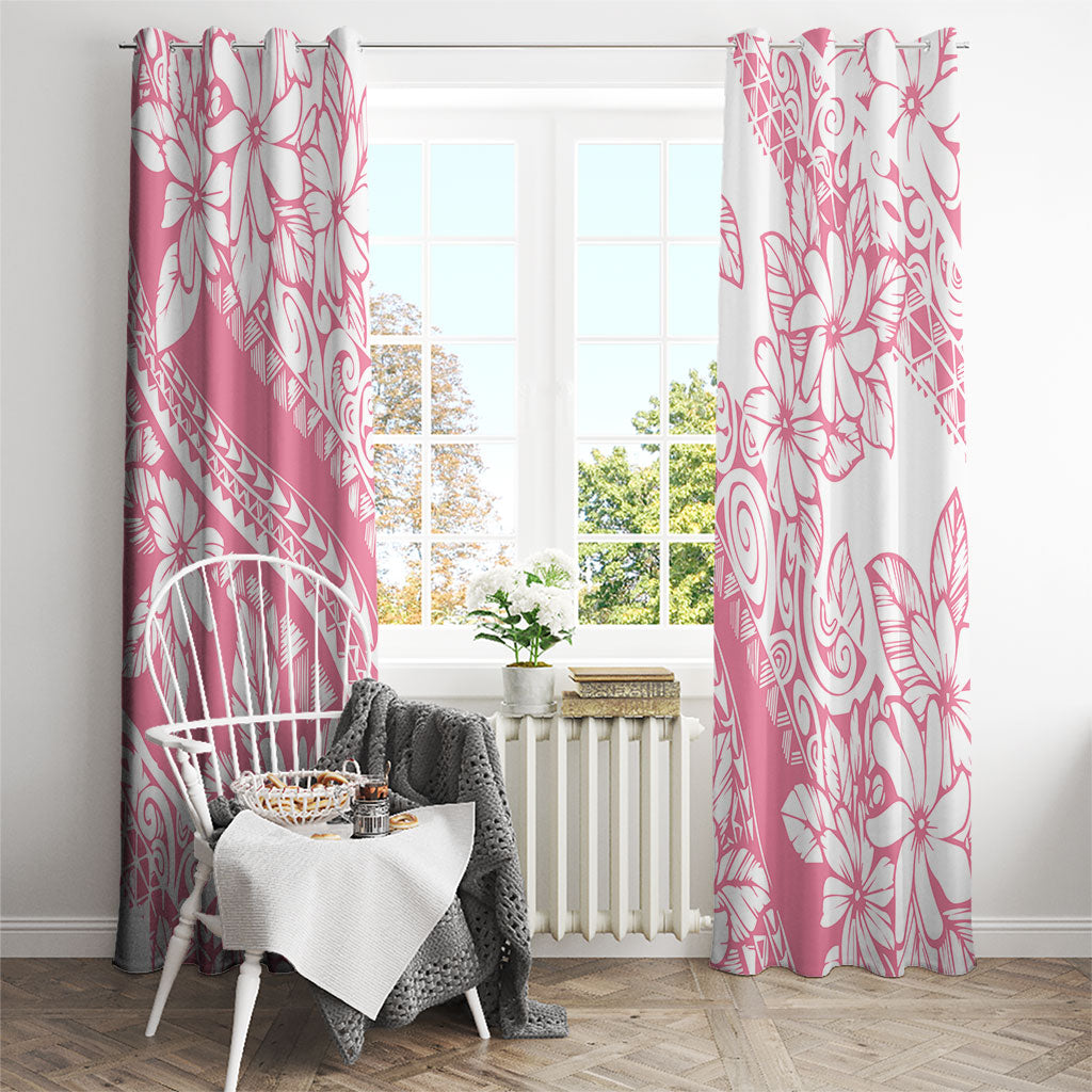 Polynesian Tiare Flower Pink Pastel Vibes Window Curtain