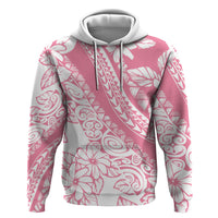 Polynesian Tiare Flower Pink Pastel Vibes Zip Hoodie