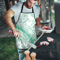 Polynesian Tiare Flower Cyan Pastel Vibes Apron