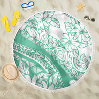Polynesian Tiare Flower Cyan Pastel Vibes Beach Blanket