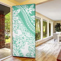 Polynesian Tiare Flower Cyan Pastel Vibes Door Cover