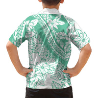 Polynesian Tiare Flower Cyan Pastel Vibes Family Matching Puletasi and Hawaiian Shirt LT14 - Polynesian Pride