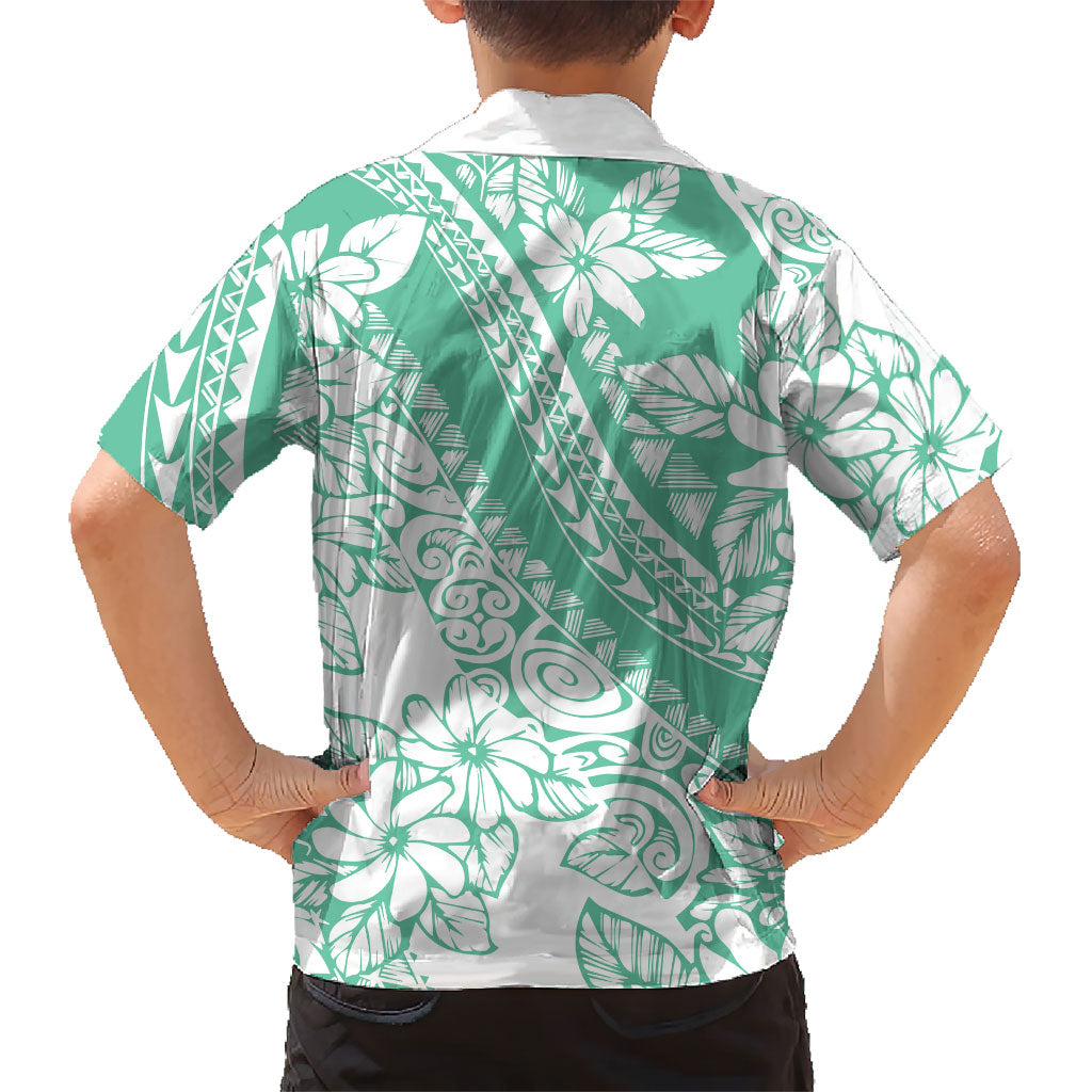 Polynesian Tiare Flower Cyan Pastel Vibes Family Matching Summer Maxi Dress and Hawaiian Shirt LT14 - Polynesian Pride