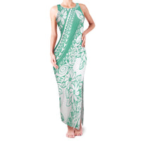 Polynesian Tiare Flower Cyan Pastel Vibes Family Matching Tank Maxi Dress and Hawaiian Shirt LT14 Mom's Dress Cyan - Polynesian Pride