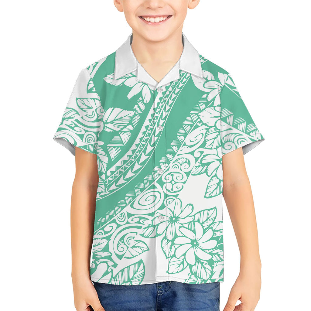 Polynesian Tiare Flower Cyan Pastel Vibes Hawaiian Shirt
