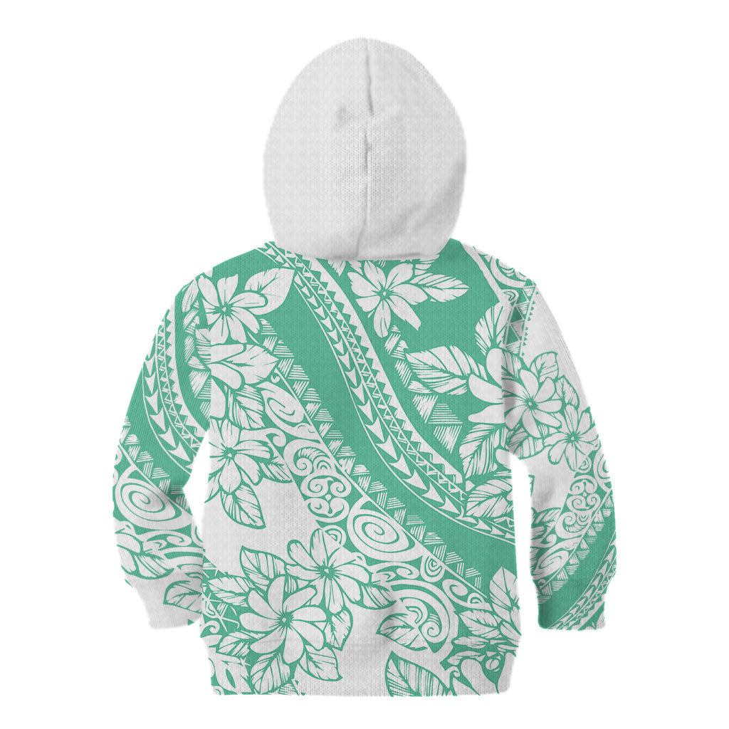 Polynesian Tiare Flower Cyan Pastel Vibes Kid Hoodie LT14 - Polynesian Pride