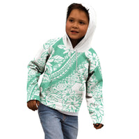 Polynesian Tiare Flower Cyan Pastel Vibes Kid Hoodie LT14 - Polynesian Pride