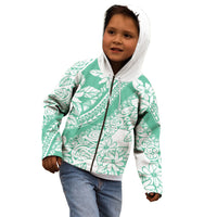Polynesian Tiare Flower Cyan Pastel Vibes Kid Hoodie LT14 - Polynesian Pride