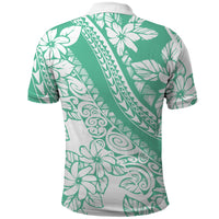 Polynesian Tiare Flower Cyan Pastel Vibes Polo Shirt