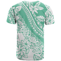 Polynesian Tiare Flower Cyan Pastel Vibes T Shirt