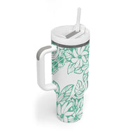 Polynesian Tiare Flower Cyan Pastel Vibes Tumbler With Handle LT14 - Polynesian Pride