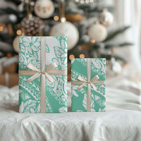 Polynesian Tiare Flower Cyan Pastel Wrapping Paper