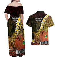 Papua New Guinea 1975 Couples Matching Off Shoulder Maxi Dress and Hawaiian Shirt Create Our History Inspire Our Future LT14 - Polynesian Pride