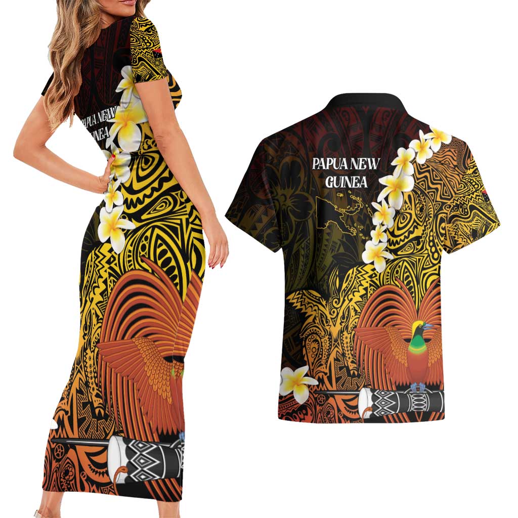 Papua New Guinea 1975 Couples Matching Short Sleeve Bodycon Dress and Hawaiian Shirt Create Our History Inspire Our Future LT14 - Polynesian Pride
