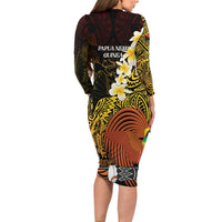 Papua New Guinea 1975 Family Matching Long Sleeve Bodycon Dress and Hawaiian Shirt Create Our History Inspire Our Future LT14 - Polynesian Pride