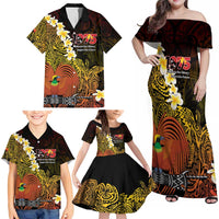 Papua New Guinea 1975 Family Matching Off Shoulder Maxi Dress and Hawaiian Shirt Create Our History Inspire Our Future LT14 - Polynesian Pride