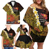 Papua New Guinea 1975 Family Matching Off Shoulder Short Dress and Hawaiian Shirt Create Our History Inspire Our Future LT14 - Polynesian Pride