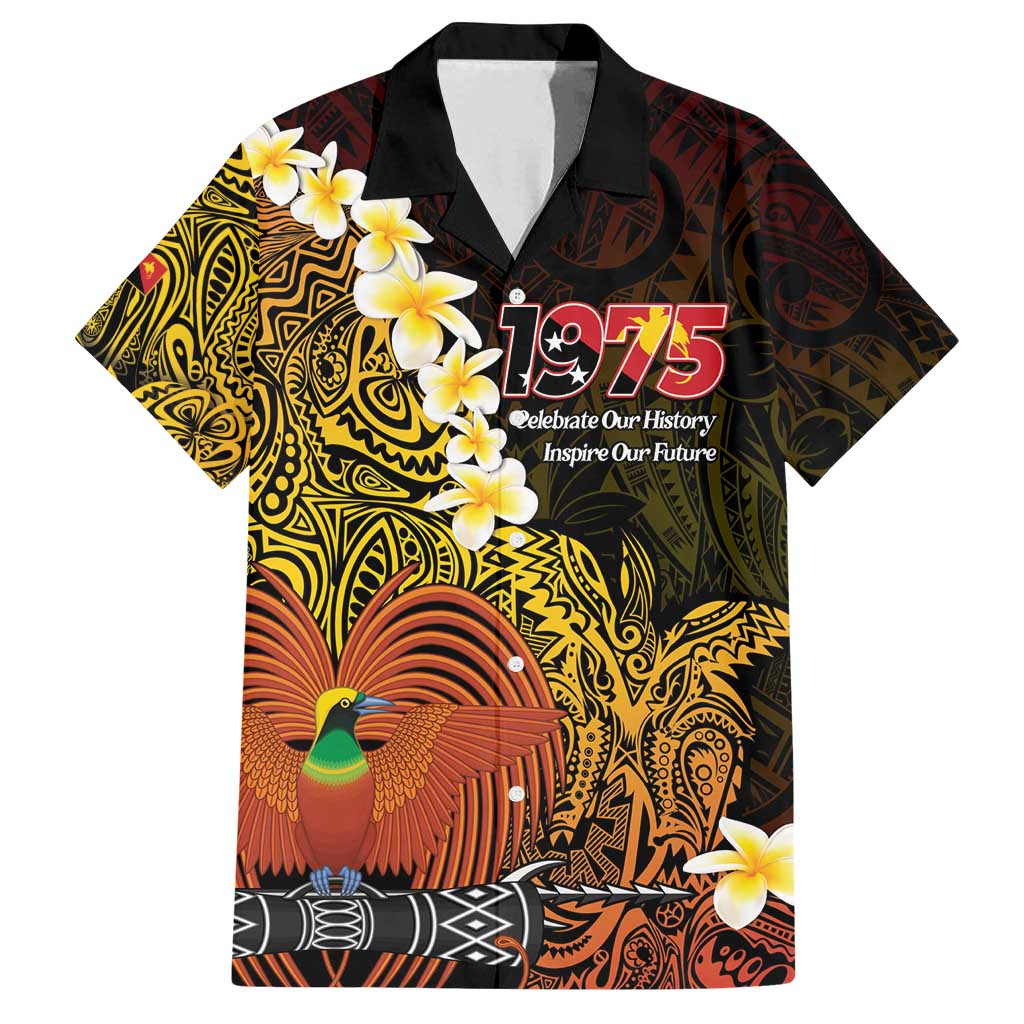 Papua New Guinea 1975 Family Matching Off Shoulder Short Dress and Hawaiian Shirt Create Our History Inspire Our Future LT14 Dad's Shirt - Short Sleeve Black - Polynesian Pride