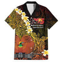Papua New Guinea 1975 Family Matching Off Shoulder Short Dress and Hawaiian Shirt Create Our History Inspire Our Future LT14 Dad's Shirt - Short Sleeve Black - Polynesian Pride