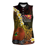Papua New Guinea 1975 Women Sleeveless Polo Shirt Create Our History Inspire Our Future LT14 Female Black - Polynesian Pride