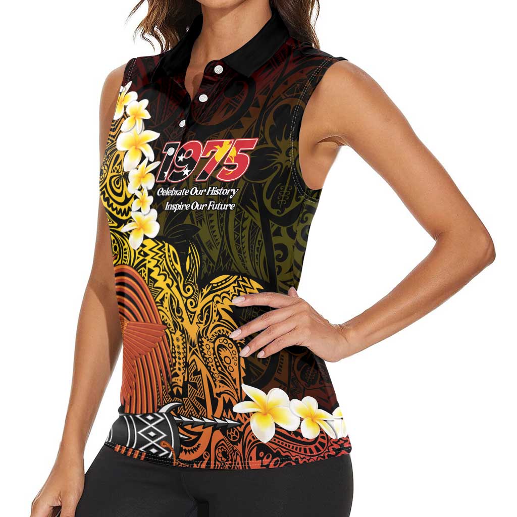 Papua New Guinea 1975 Women Sleeveless Polo Shirt Create Our History Inspire Our Future LT14 - Polynesian Pride