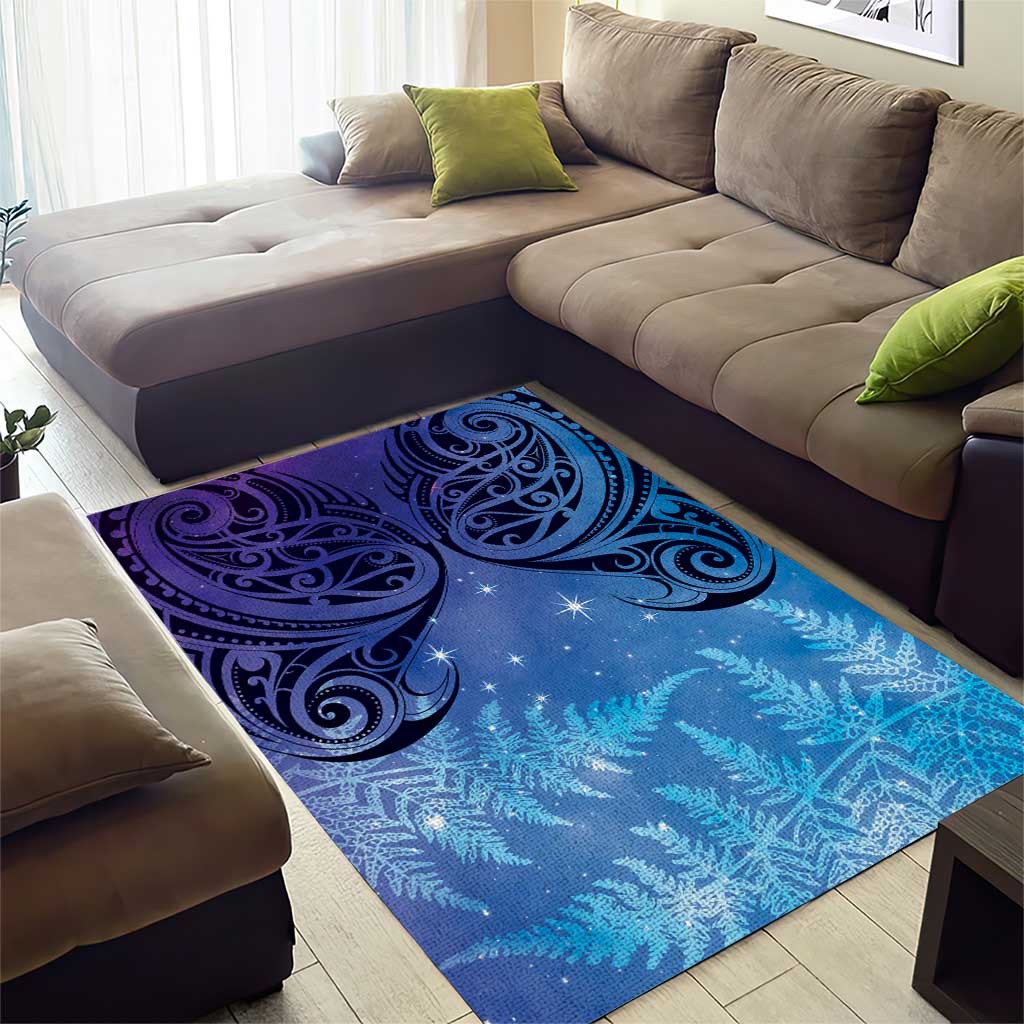 New Zealand Matariki Area Rug Aotearoa Maori New Year Galaxy Maori Silver Fern LT14 - Polynesian Pride